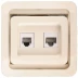 Розетка СВЕТОЗАР &quot;ГАММА&quot; комбинированная, телефонная + компьютерная, цвет бежевый SV-54119-B купить в Нижневартовске