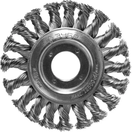 ЗУБР "ПРОФЕССИОНАЛ". Щетка дисковая для УШМ, плетеные пучки стальной проволоки 0,5мм, 100х22мм 35190-100_z02 купить в Нижневартовске