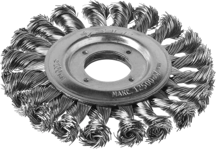 ЗУБР "ПРОФЕССИОНАЛ". Щетка дисковая для УШМ, плетеные пучки стальной проволоки 0,5мм, 100х22мм 35190-100_z02 купить в Нижневартовске