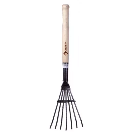 Грабельки ЗУБР садовые с деревянной ручкой, 7 плоских зубцов 4-39617 купить в Нижневартовске