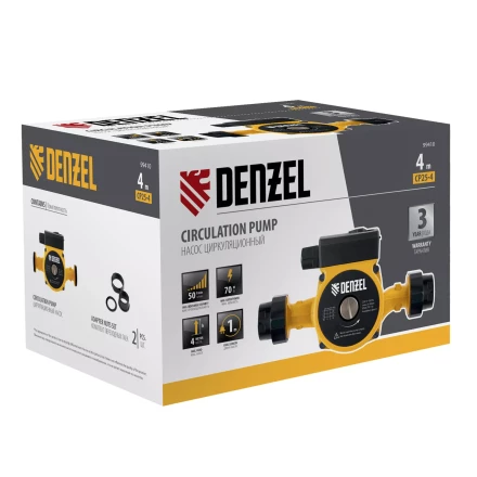 Циркуляционный насос CP25-4, напор 4 м, 50 л/мин, 1 м кабель, монт. длина 180 мм Denzel 99410 купить в Нижневартовске