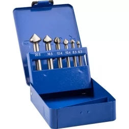 Набор ЗУБР Зенкеры "ЭКСПЕРТ" конусные с 3-я реж. кромками, сталь P6M5, для раззенковки М3, М4, М5, М6, М8, М10 29730-H6