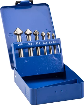 Набор ЗУБР Зенкеры &quot;ЭКСПЕРТ&quot; конусные с 3-я реж. кромками, сталь P6M5, для раззенковки М3, М4, М5, М6, М8, М10 29730-H6 купить в Нижневартовске