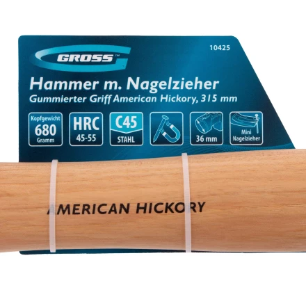 Молоток-гвоздодер, 680 г Gross 10425, угол 75, магнит, обрезиненная рукоятка AMERICAN HICKORY купить в Нижневартовске