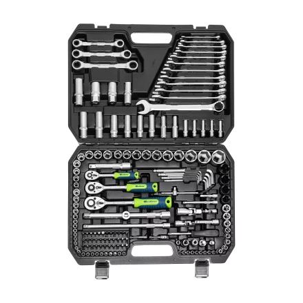 Набор инструментов Сибртех 14172, 1/2", 3/8", 1/4", пластиковый кейс 160 предм. купить в Нижневартовске