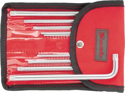 Набор ключей шестигранных имбусовых TORX-TORX Tamper, 9 шт:T10-T50, CrV,  удлиненные, сатин., чехол  MATRIX 12313 купить в Нижневартовске