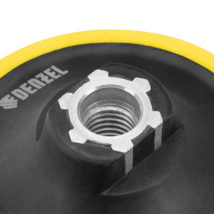 Тарелка опорная для дрели и УШМ с липучкой, 115 мм, стандартная, с адаптером c М14 на d8 Denzel 76250 купить в Нижневартовске