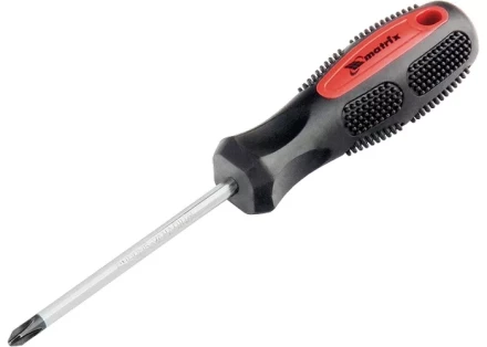 Отвертка Anti-Slip, SL5,0 х 100 мм, CrV, двухкомп. рукоятка MATRIX 12216 купить в Нижневартовске