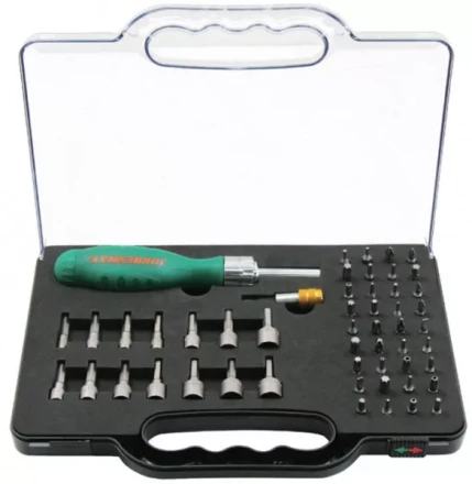 Отвертка трещоточная с набором бит и насадок 52 предмета DR0152S   Jonnesway 48820 купить в Нижневартовске
