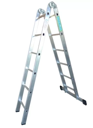 Лестница 2-х секционная алюминиевая шарнирная 2*6 1013315 купить в Нижневартовске