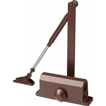 Доводчик дверной STAYER, для дверей массой до 80 кг, цвет коричневый 37917-80 купить в Нижневартовске