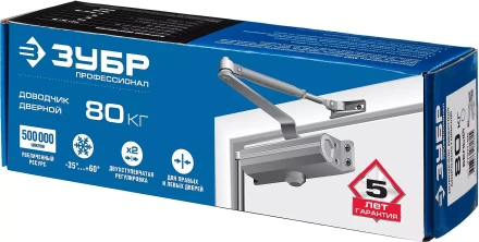 Доводчик дверной ЗУБР "ПРОФЕССИОНАЛ" для дверей массой до 40 кг цвет белый 37911-50 купить в Нижневартовске