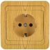 Розетка СВЕТОЗАР "ГАММА" с заземлением, одинарная, цвет ольха, 16А/~250В SV-54105-A купить в Нижневартовске