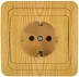 Розетка СВЕТОЗАР "ГАММА" с заземлением, одинарная, цвет ольха, 16А/~250В SV-54105-A купить в Нижневартовске