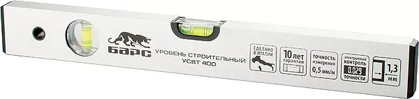 Уровень алюминиевый 1200 мм толщина профиля 1.3 мм 2 глазка  БАРС 35132 купить в Нижневартовске