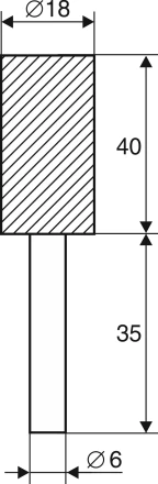 Шарошка абразивная Цилиндр 18х40х6 мм 21653 купить в Нижневартовске