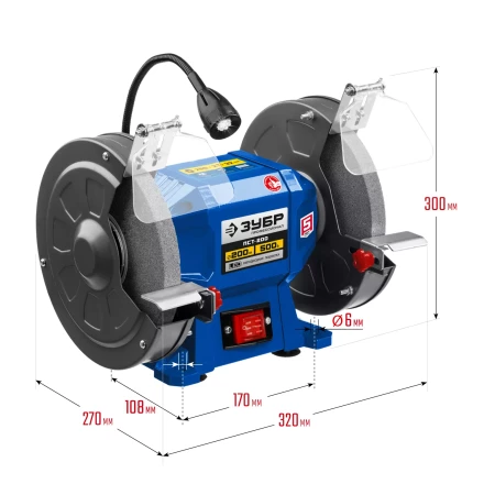 ЗУБР d 200, 500 Вт, заточной станок, Профессионал (ПСТ-200) купить в Нижневартовске