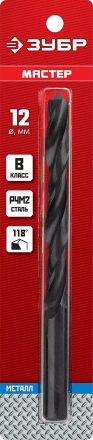 ЗУБР 12.0 х 151 мм, сталь Р4М2, класс В, сверло по металлу (29605-12) купить в Нижневартовске