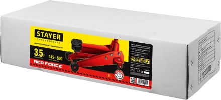 Домкрат гидравлический подкатной "RED FORCE", с педалью, 3,5т, 145-500мм, STAYER 43155-3.5 43155-3.5 купить в Нижневартовске