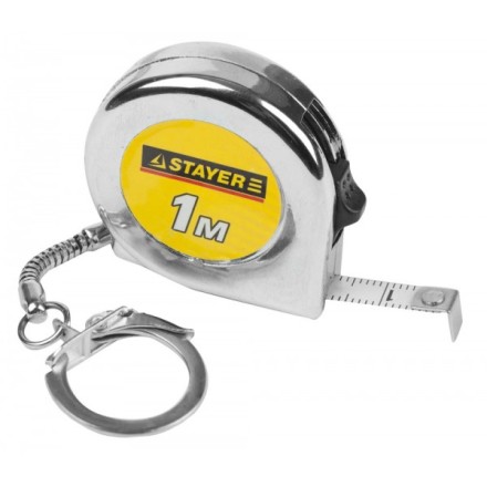 Рулетка-брелок STAYER &quot;STANDARD&quot; &quot;MINI&quot;, цвет хромовый, 1мх6мм 34140-1_z01 купить в Нижневартовске