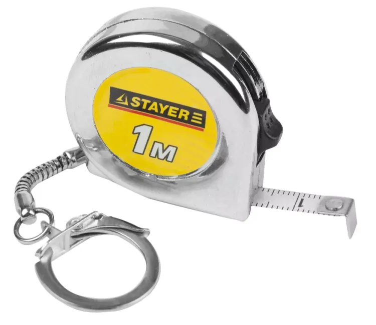 Рулетка-брелок STAYER "STANDARD" "MINI", цвет хромовый, 1мх6мм 34140-1_z01 купить в Нижневартовске