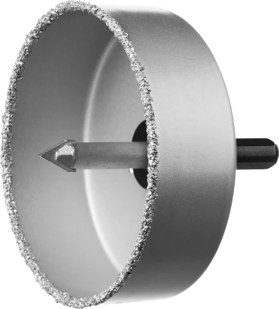 Коронка-чашка ЗУБР "ПРОФЕССИОНАЛ" c карбид-вольфрамовым нанесением, 89 мм, высота 25 мм, в сборе с державкой и сверлом 33360-089_z01 купить в Нижневартовске