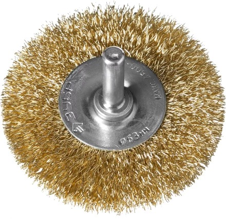 ЗУБР "ПРОФЕССИОНАЛ". Щетка дисковая для дрели, витая латунированная стальная проволока 0,3мм, 63мм 3520-063_z02 купить в Нижневартовске