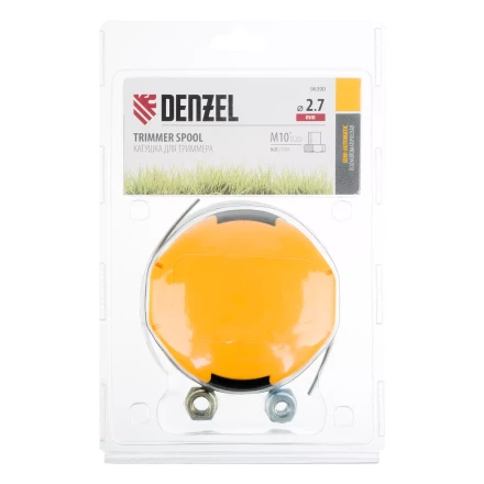 Катушка  триммер. полуавтомат. легкая заправка гайка М10 М10 М8, лев. шаг 1,0  1,25мм// Denzel 96390 купить в Нижневартовске