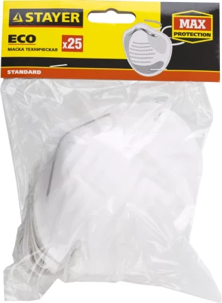 Маска STAYER "STANDARD" ECO техническая, 25шт 1110-H50_z01 купить в Нижневартовске