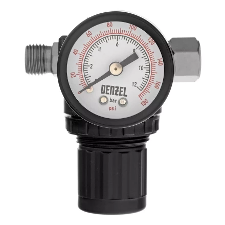 Регулятор давления с манометром Denzel R1500, 12 бар, 1/4", 57491 купить в Нижневартовске