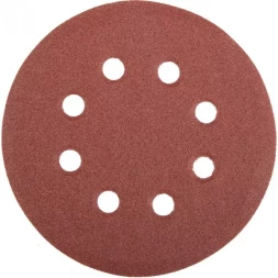 Круг шлифовальный универсальный STAYER "MASTER" из абразивной бумаги на велкро основе, 8 отверстий, Р120, 125мм, 5шт 35452-125-120