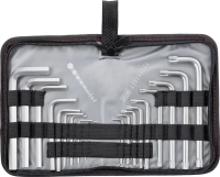 Набор ключей шестигранных имбусовых HEX-TORX 18 шт: HEX 1.5–10 мм T10-T50 CrV короткие сатин MATRIX 12314