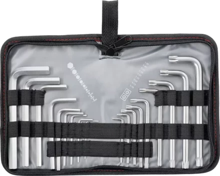 Набор ключей шестигранных имбусовых HEX-TORX  18 шт: HEX 1.5–10 мм T10-T50 CrV короткие сатин MATRIX 12314 купить в Нижневартовске