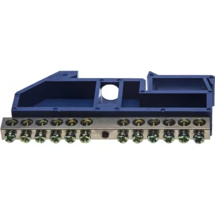 Шина СВЕТОЗАР нулевая на DIN-изоляторе, макс. ток 100А, 5,2мм, 12 полюсов 49807-12 купить в Нижневартовске