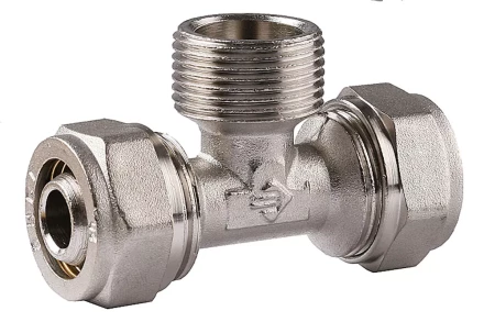 Тройник ЗУБР с наружной резьбой, цанга-штуцер, 3/4"х20х2,0 мм, никель 51404-20-3/4 купить в Нижневартовске