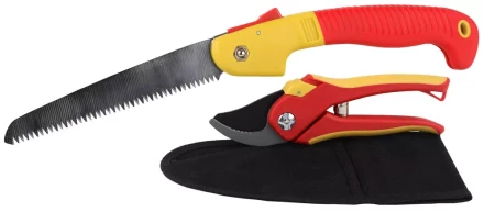 Набор GRINDA садовый, 3 предмета: секатор, ножовка садовая складная, нейлоновая сумка 8-423251-H3 купить в Нижневартовске