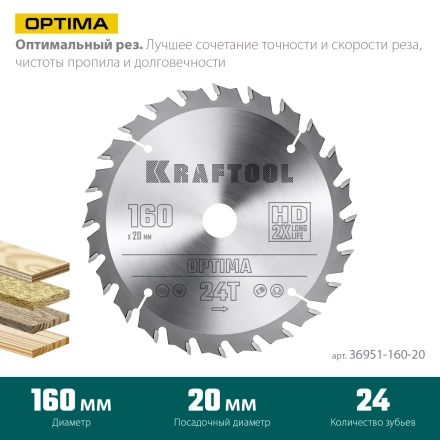 Диск пильный OPTIMA, повышенный ресурс 36951-160-20 купить в Нижневартовске