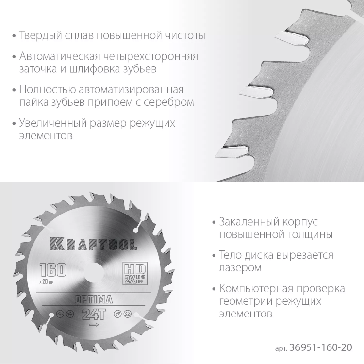 Диск пильный OPTIMA, повышенный ресурс 36951-160-20 купить в Нижневартовске
