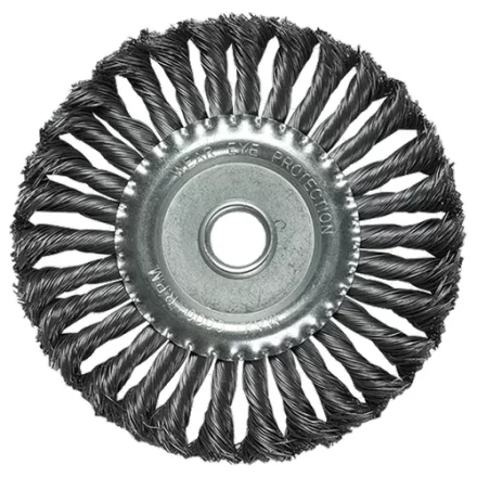 Щетка для УШМ 175 мм, посадка 22,2 мм, плоская, крученая металлическая проволока  MATRIX 74636 купить в Нижневартовске