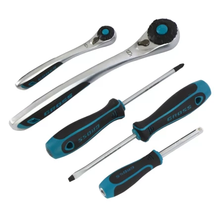 Набор инструментов 78 предметов , 120 зубьев, CrV, 1/4", 1/2" Gross 14148 купить в Нижневартовске