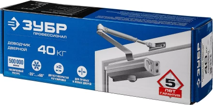Доводчик дверной ЗУБР для дверей массой до 100 кг цвет серебро 37910-100 купить в Нижневартовске