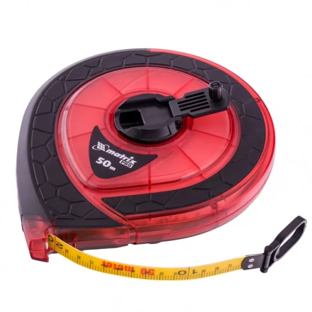 Рулетка геодезическая 50 м х 15 мм закрытый корпус фибергласовая лента двусторонняя шкала Pro Matrix 31272 купить в Нижневартовске