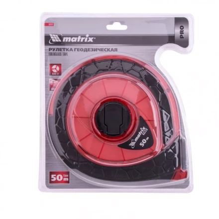 Рулетка геодезическая 50 м х 15 мм закрытый корпус фибергласовая лента двусторонняя шкала Pro Matrix 31272 купить в Нижневартовске
