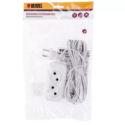 Удлинитель бытовой без заземления 7 м 2 розетки 6 А серия УХ6 Denzel 95923 купить в Нижневартовске