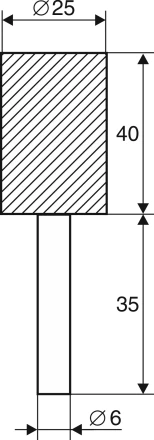 Шарошка абразивная Цилиндр 25х40х6 мм 21654 купить в Нижневартовске