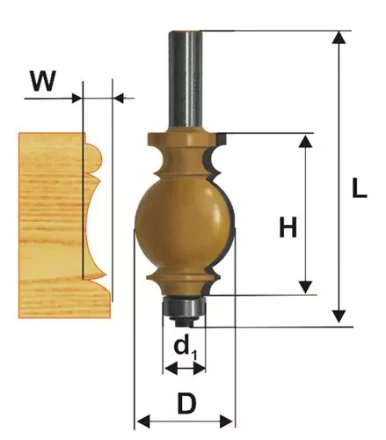 Фреза кромочная фигурная Ф254Х349 мм хвостовик 12 мм 46409 купить в Нижневартовске