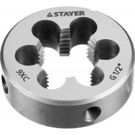 Плашка круглая ручная STAYER &quot;MASTER&quot;, сталь 9ХС, для трубной резьбы G 1/2`` 28029-1/2 купить в Нижневартовске