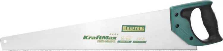 Ножовка "KraftMax" UNIVERSAL, универсальный точный рез, универсальный мелкий закаленный зуб, 9/10 TPI, 550мм, KRAFTOOL 15223-55 купить в Нижневартовске