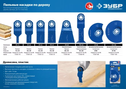 ЗУБР ПП-35 UniLock, 35 x 40 мм, OIS-хвост., насадка прямая пильная, Профессионал (15565-35) купить в Нижневартовске
