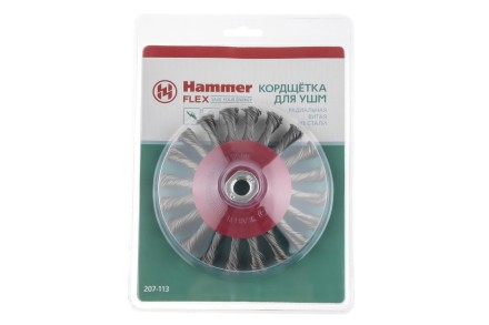 Кордщетка HAMMER тарелка 125мм для УШМ витая сталь (207-113) купить в Нижневартовске